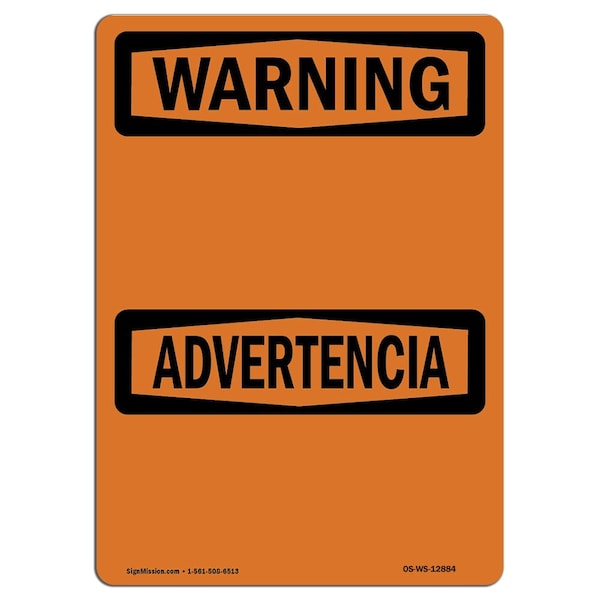 OSHA WARNING Sign, Warning Blank Write-On Bilingual, 24in X 18in Aluminum, 24" W, 18" H, Landscape